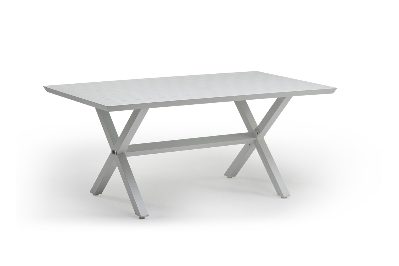 שולחן אלומיניום לבן מעוצב לגינה